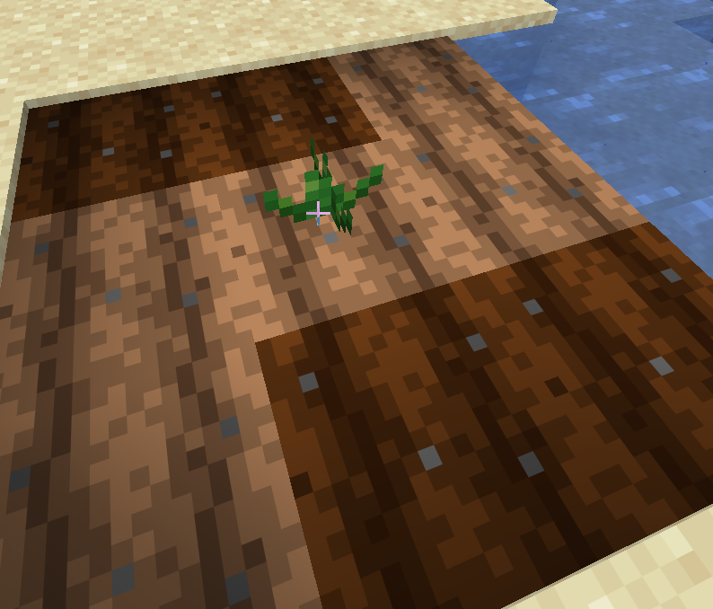 A newly planted custom crop seed showing its age 0 model on farmland
